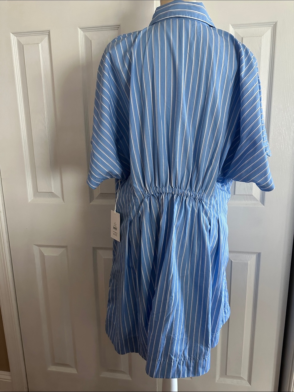 Free Assembly Women's Cotton Corset Mini Shirtdress with Short Sleeves XL - Picture 9 of 12